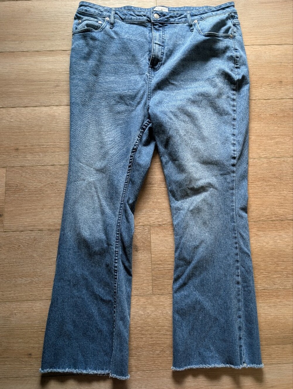 Candace Cameron Bure Straight Jeans w/ Frayed Cuffs & Embroidered Details